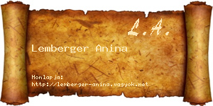 Lemberger Anina névjegykártya